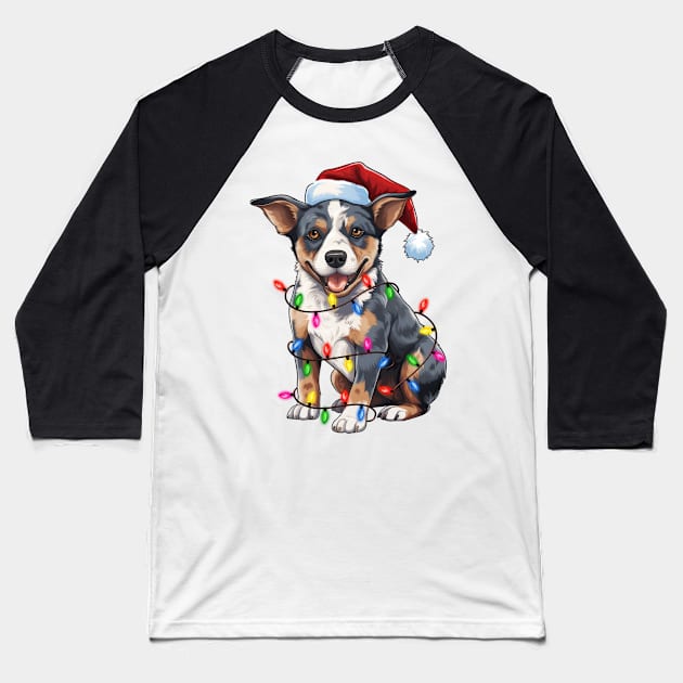 Christmas Australian Cattle Baseball T-Shirt by Chromatic Fusion Studio